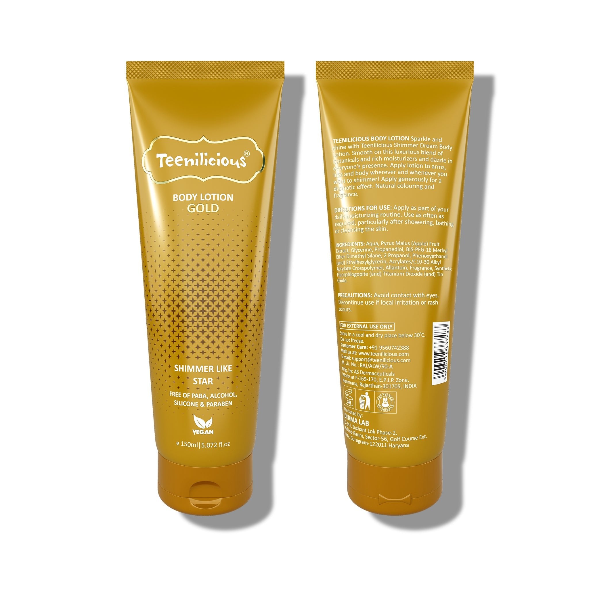 Back View Of Body Lotion Gold Sparkle Back View Of Body Lotion Gold Sparkle