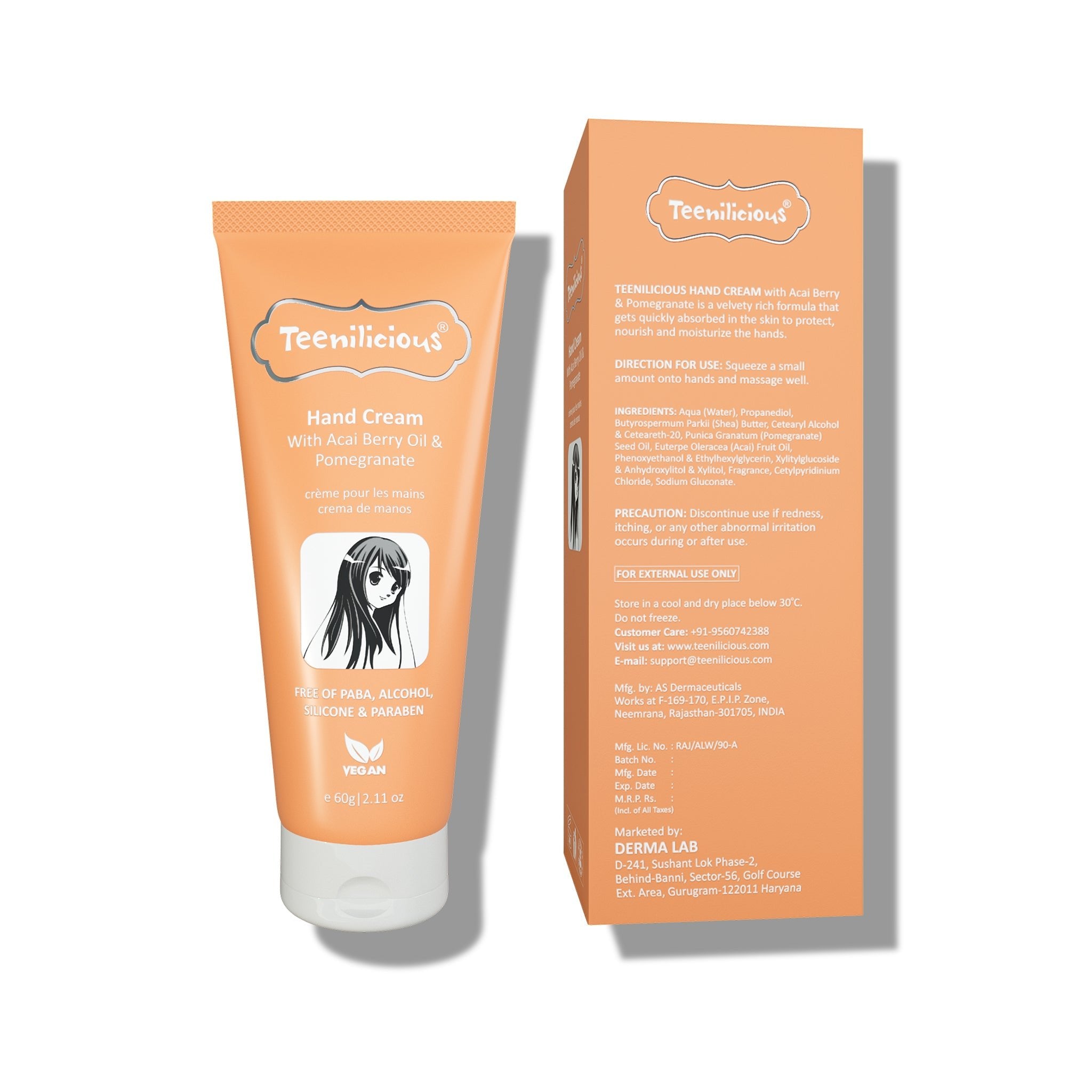 Back View Of Hand Cream With Acai Berry Oil & Pomegranate Back View Of Hand Cream With Acai Berry Oil & Pomegranate
