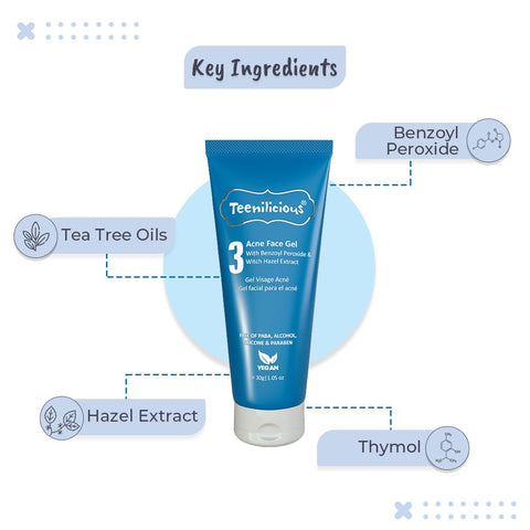 Key Ingredients Of Acne Face Gel With Benzoyl Peroxide & Witch Hazel Extract Key Ingredients Of Acne Face Gel With Benzoyl Peroxide & Witch Hazel Extract