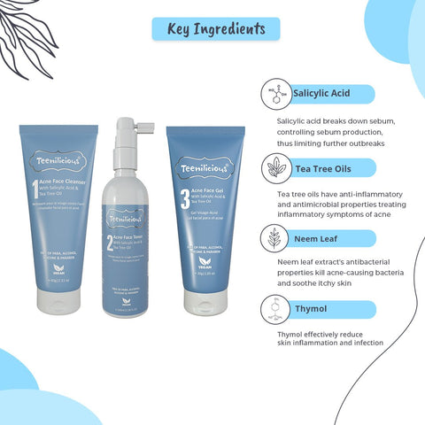 Key Ingredients Of Salicylic Acid Acne Care Kit Key Ingredients Of Salicylic Acid Acne Care Kit