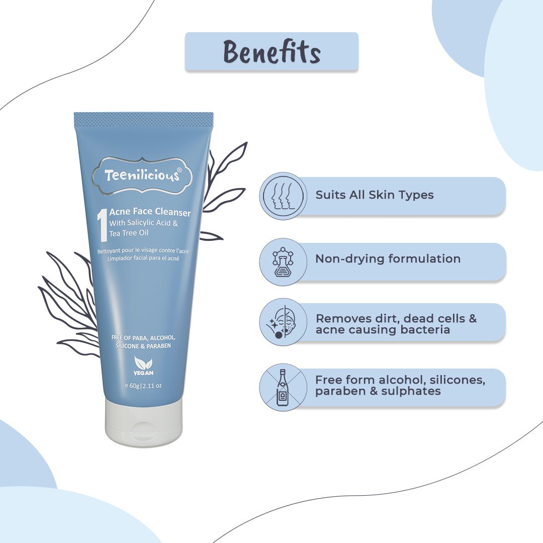Benefits Of Acne Face Cleanser With Salicylic Acid & Tea Tree Oil