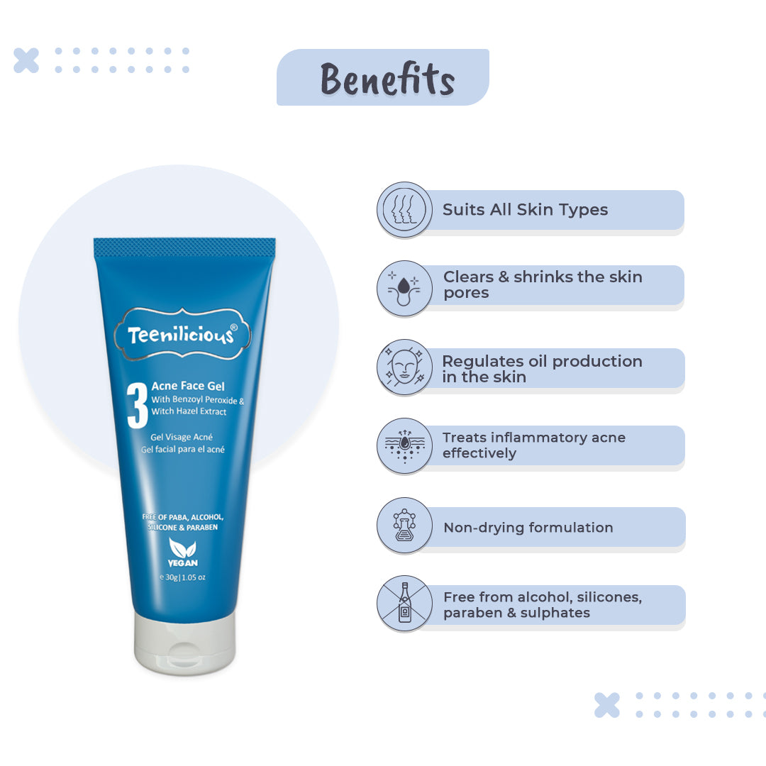 Acne Face Gel With Benzoyl Peroxide