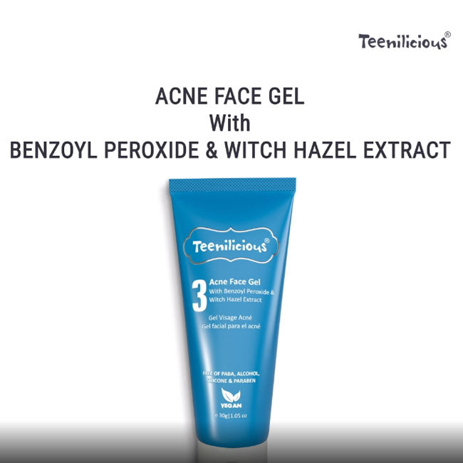 Acne Face Gel With Benzoyl Peroxide 30g - Gel For Inflamed Acne Prone Skin