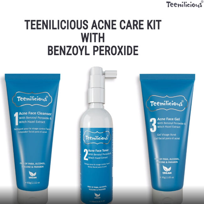 Benzoyl Peroxide Acne Care Kit 190ml - Inflammatory Acne Treatment