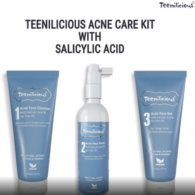 Salicylic Acid Acne Care Kit 190ml - Blackhead & Whitehead Treatment